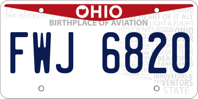 OH license plate FWJ6820