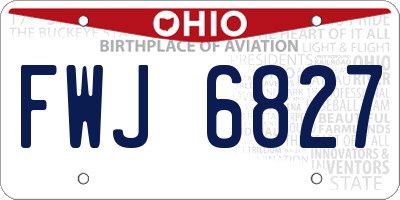 OH license plate FWJ6827