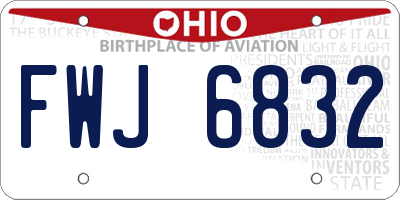 OH license plate FWJ6832