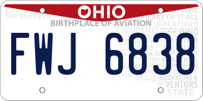 OH license plate FWJ6838