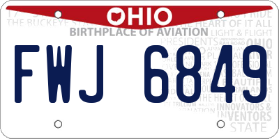 OH license plate FWJ6849
