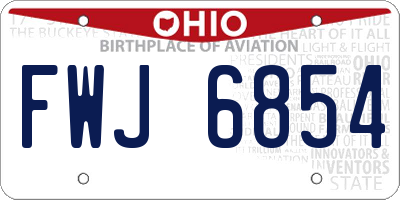 OH license plate FWJ6854