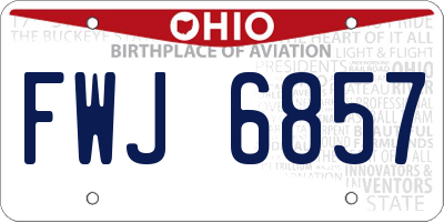 OH license plate FWJ6857