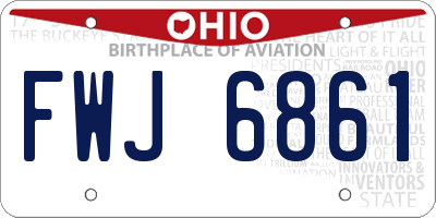 OH license plate FWJ6861