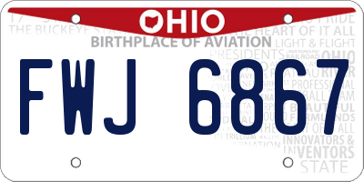 OH license plate FWJ6867