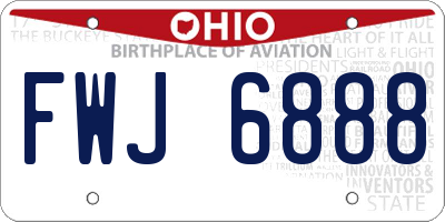 OH license plate FWJ6888