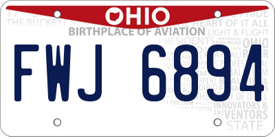 OH license plate FWJ6894