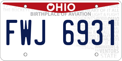 OH license plate FWJ6931