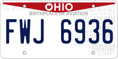 OH license plate FWJ6936