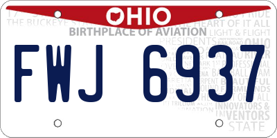 OH license plate FWJ6937
