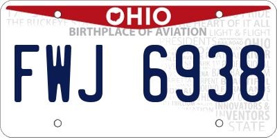 OH license plate FWJ6938