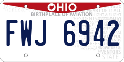OH license plate FWJ6942
