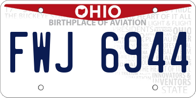 OH license plate FWJ6944