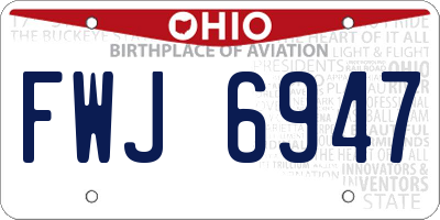 OH license plate FWJ6947