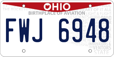OH license plate FWJ6948