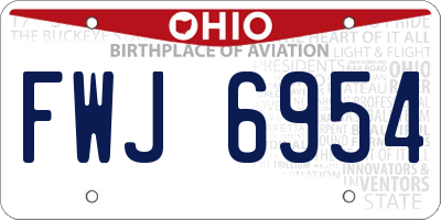 OH license plate FWJ6954