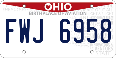 OH license plate FWJ6958