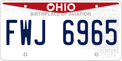 OH license plate FWJ6965