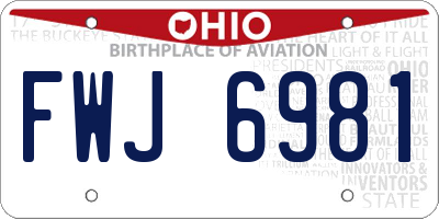 OH license plate FWJ6981