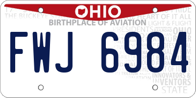 OH license plate FWJ6984
