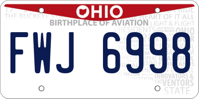 OH license plate FWJ6998