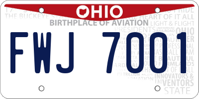 OH license plate FWJ7001