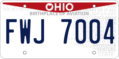 OH license plate FWJ7004