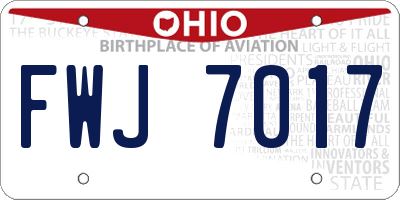 OH license plate FWJ7017