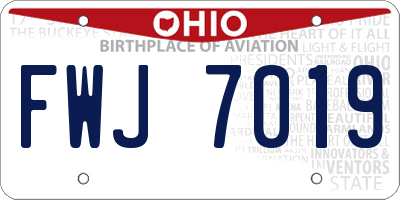 OH license plate FWJ7019
