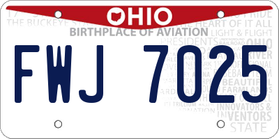 OH license plate FWJ7025