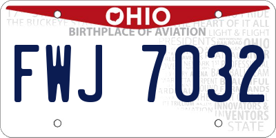 OH license plate FWJ7032