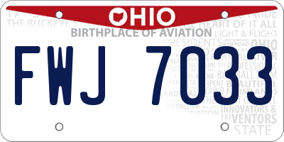 OH license plate FWJ7033