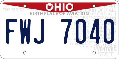 OH license plate FWJ7040
