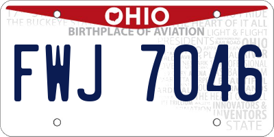 OH license plate FWJ7046