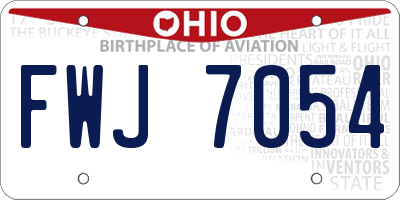 OH license plate FWJ7054