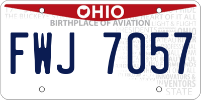 OH license plate FWJ7057