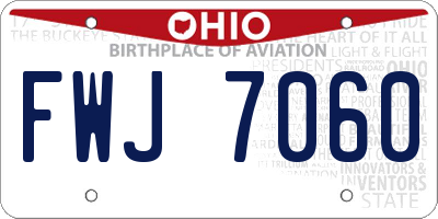 OH license plate FWJ7060
