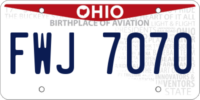 OH license plate FWJ7070