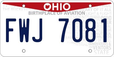 OH license plate FWJ7081