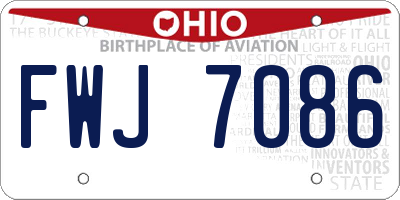 OH license plate FWJ7086