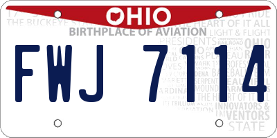 OH license plate FWJ7114