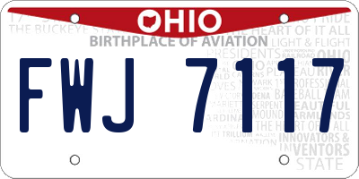 OH license plate FWJ7117