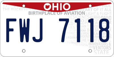 OH license plate FWJ7118