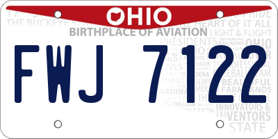 OH license plate FWJ7122
