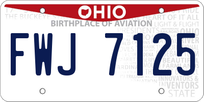 OH license plate FWJ7125