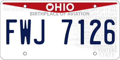 OH license plate FWJ7126