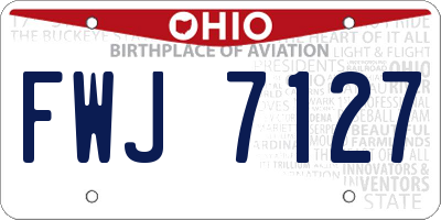 OH license plate FWJ7127