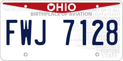 OH license plate FWJ7128