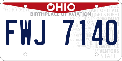OH license plate FWJ7140