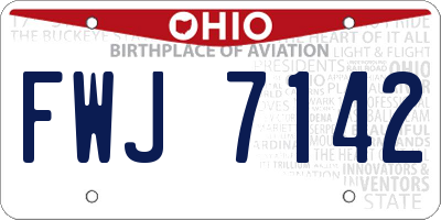 OH license plate FWJ7142